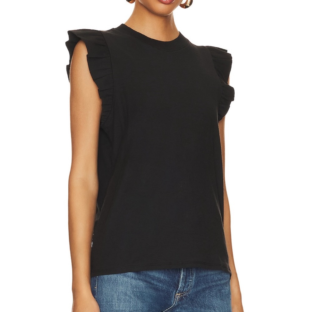 Nation LTD Black Ruffle Sleeve Tank Top - Picture 3 of 9
